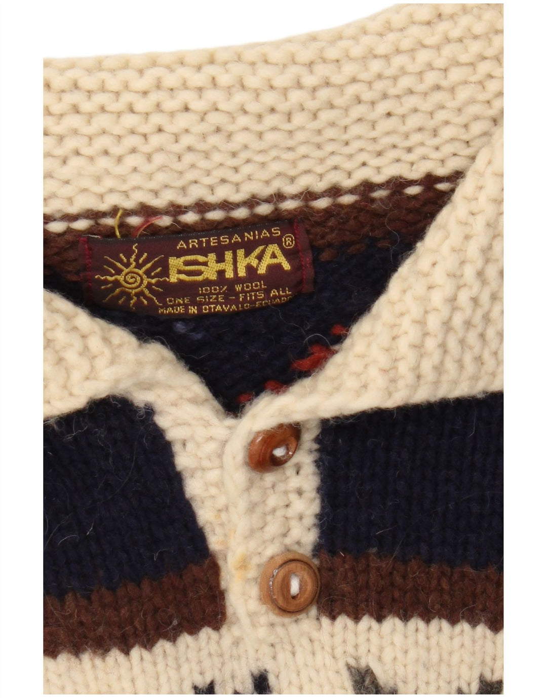 Maglione da uomo con collo alto Ishka, taglia unica, in lana Fair Isle multicolore