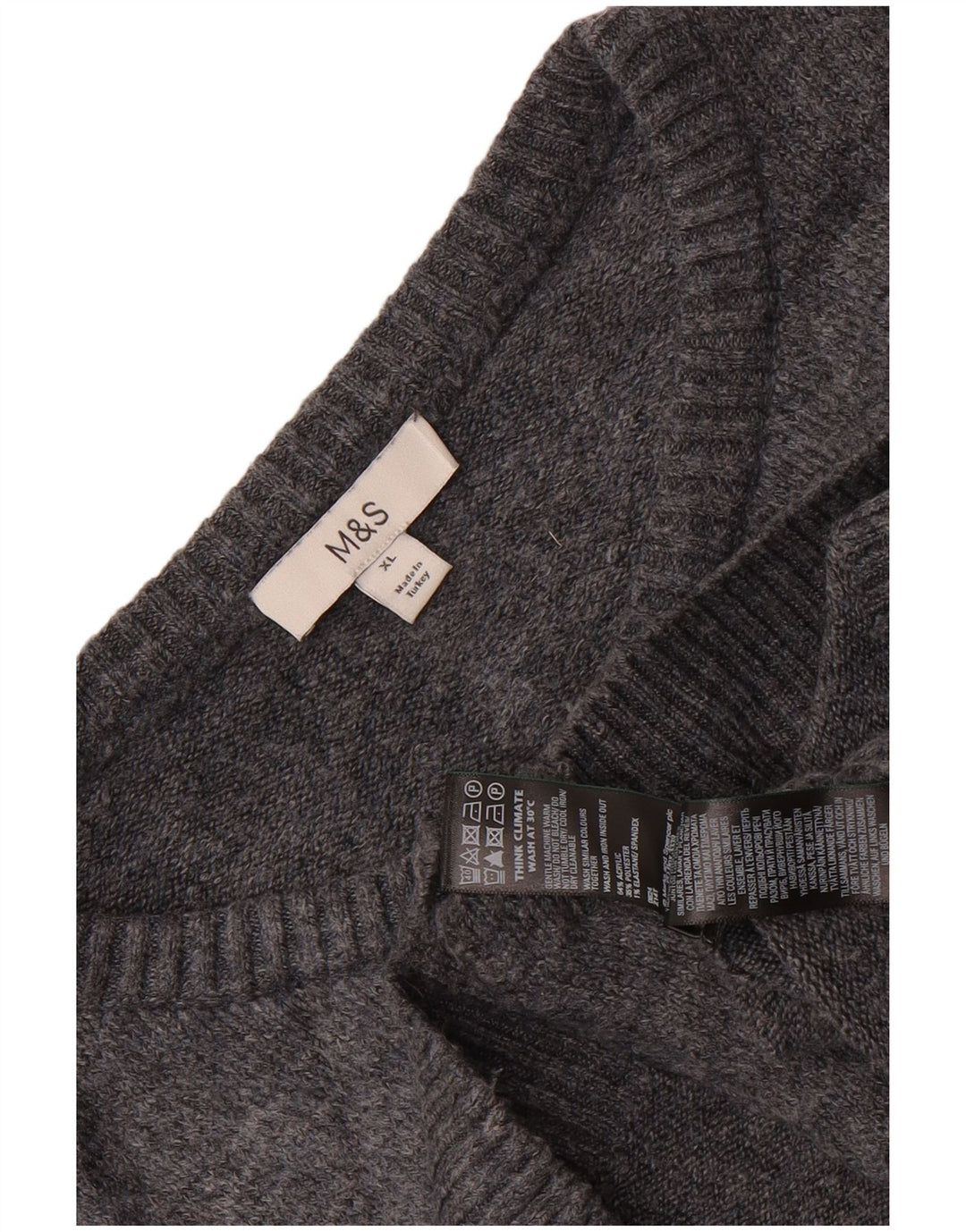 Maglione cardigan oversize corto da donna Marks & Spencer UK 18 XL Grigio