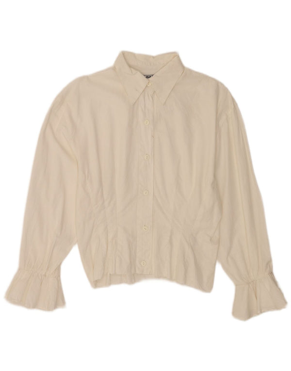 Camicia da donna a maniche lunghe con vestibilità regolare Avant UK 8 Small in cotone bianco