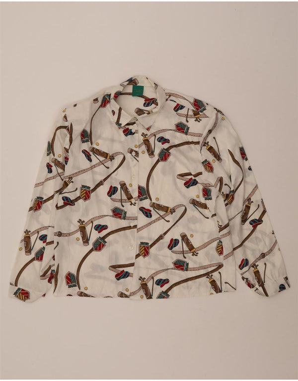 CANDA Camicia da donna con motivo astratto Camicetta IT 46 Large Poliestere bianco