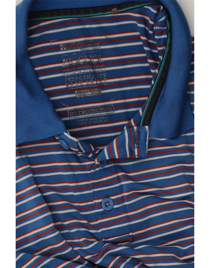 Polo IsoCool da uomo Mountain Warehouse blu medio a righe