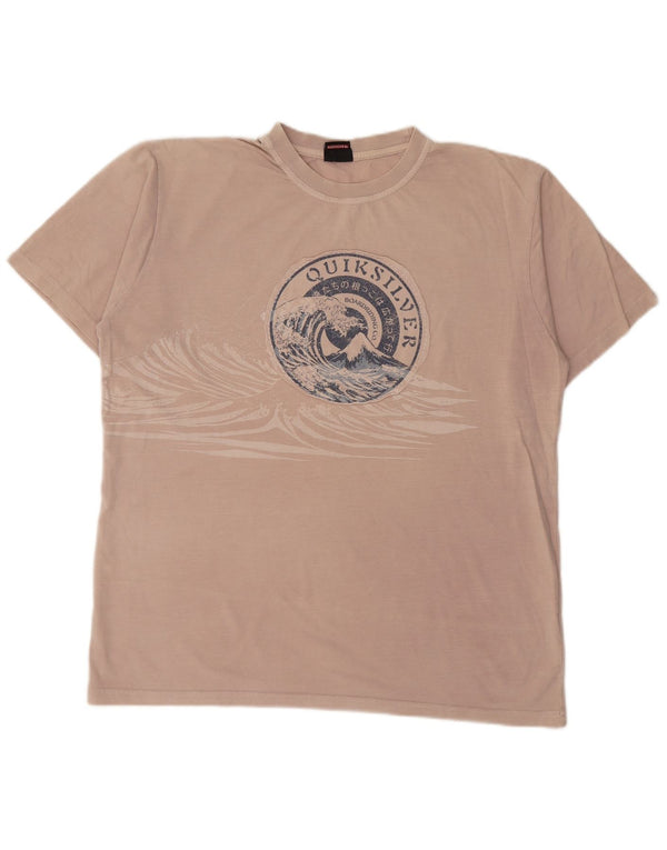 T-shirt grafica da uomo QUIKSILVER Top XL in cotone rosa