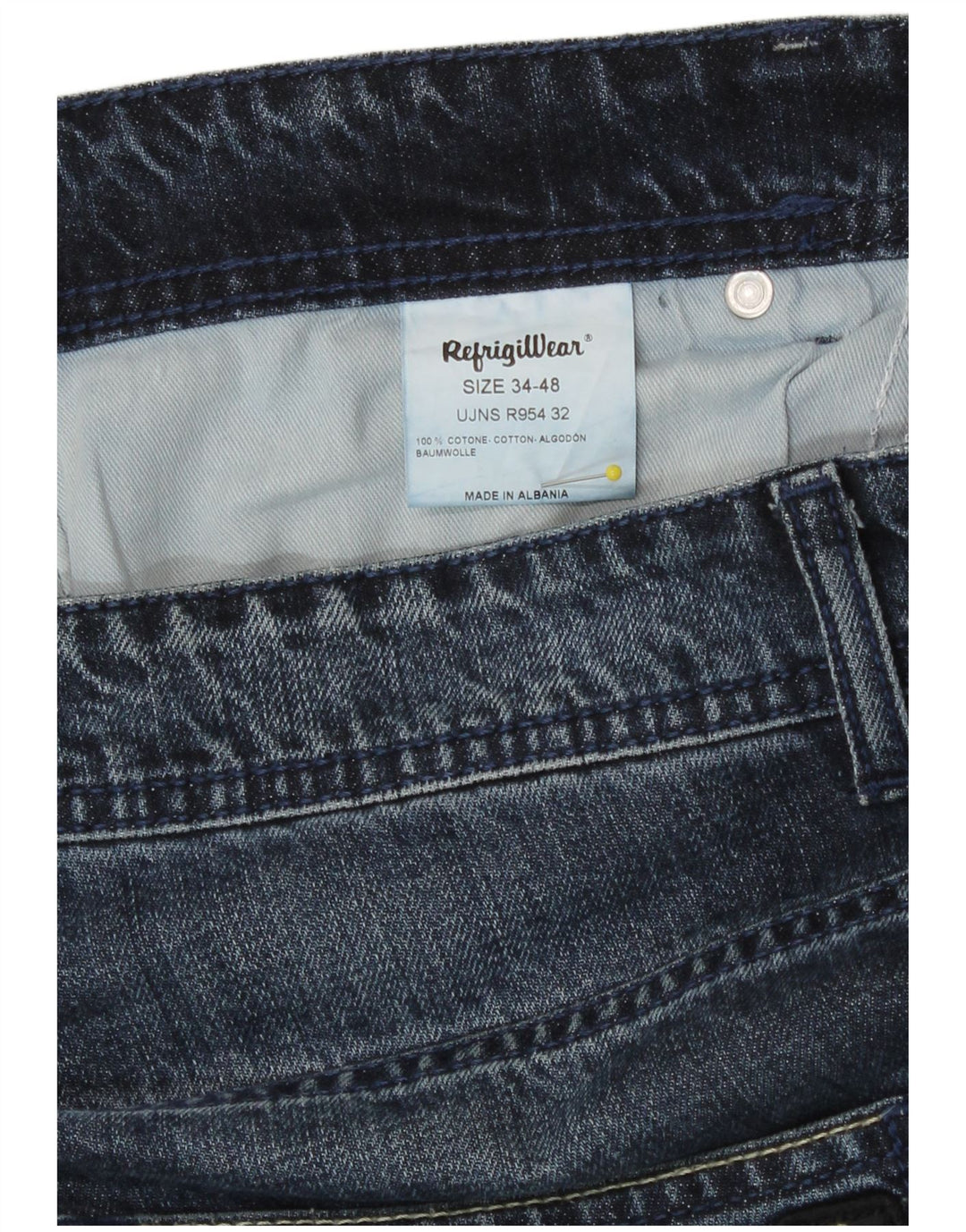 Jeans slim da uomo Refrigiwear W34 L30 cotone blu navy