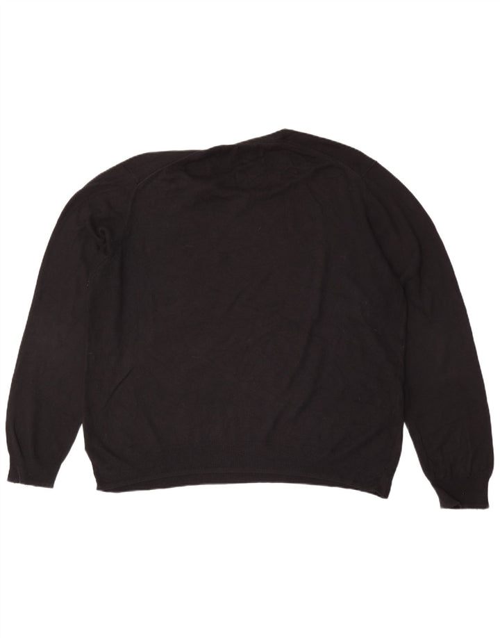 Maglione da uomo Marks & Spencer vestibilità regolare con scollo a V XL cotone nero
