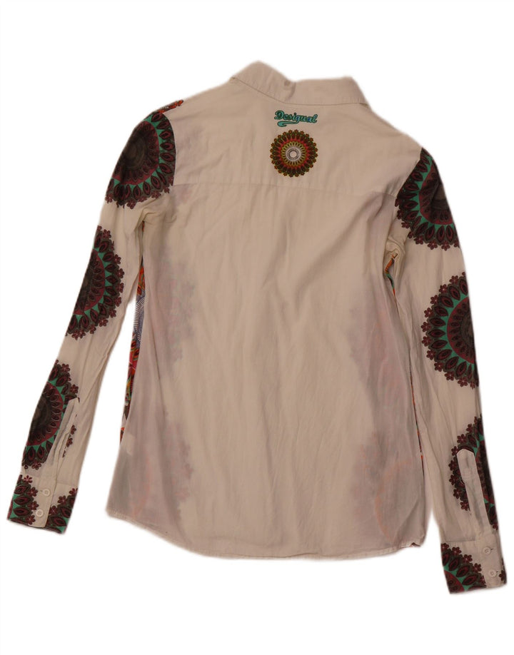 Camicia grafica da donna DESIGUAL UK 6 XS cotone Paisley bianco