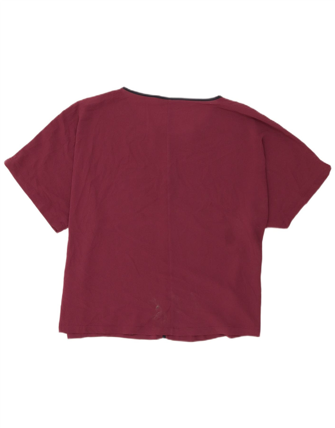 Top camicetta regolare da donna Marks & Spencer UK 20 2XL Poliestere bordeaux