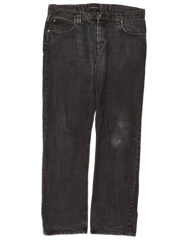Jeans dritti da uomo Calvin Klein W36 L32 cotone nero