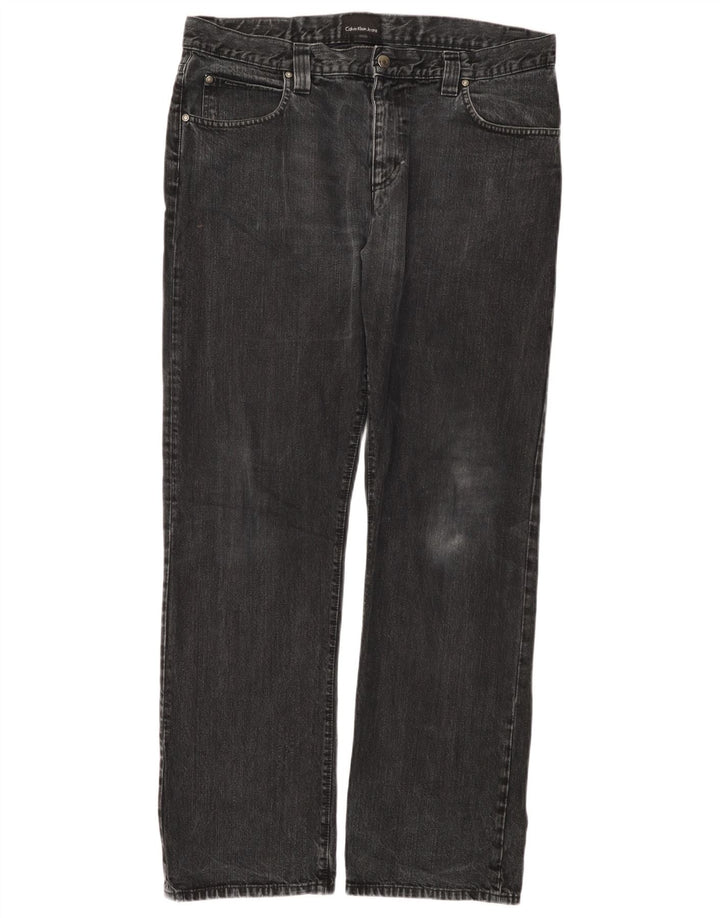 Jeans dritti da uomo Calvin Klein W36 L32 cotone nero