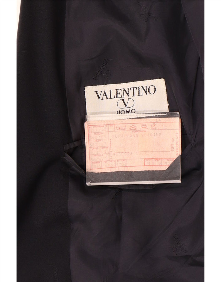 Giacca blazer da uomo a 2 bottoni Valentino IT 52 XL in lana blu navy