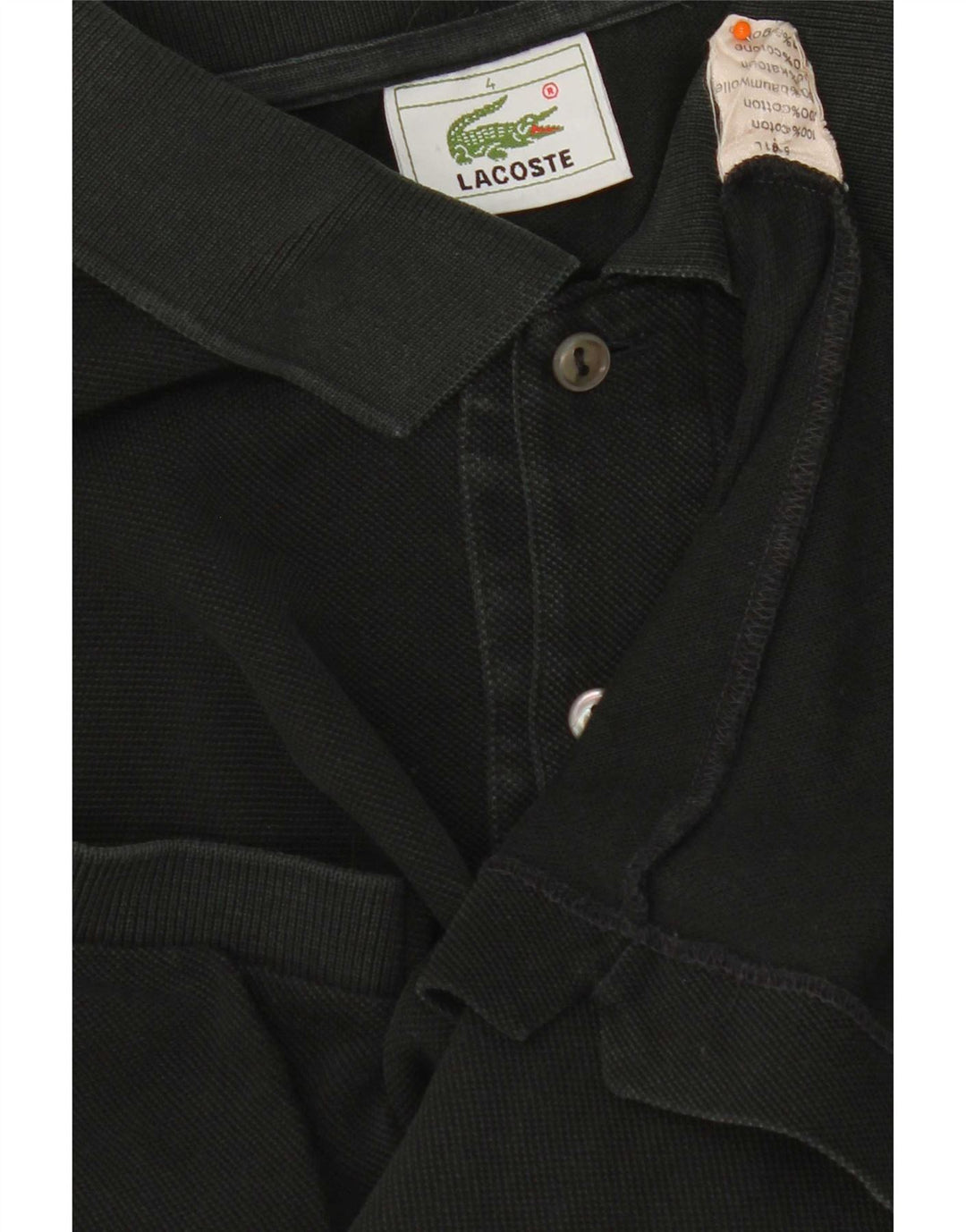 Polo da uomo Lacoste taglia 4 media in cotone nero