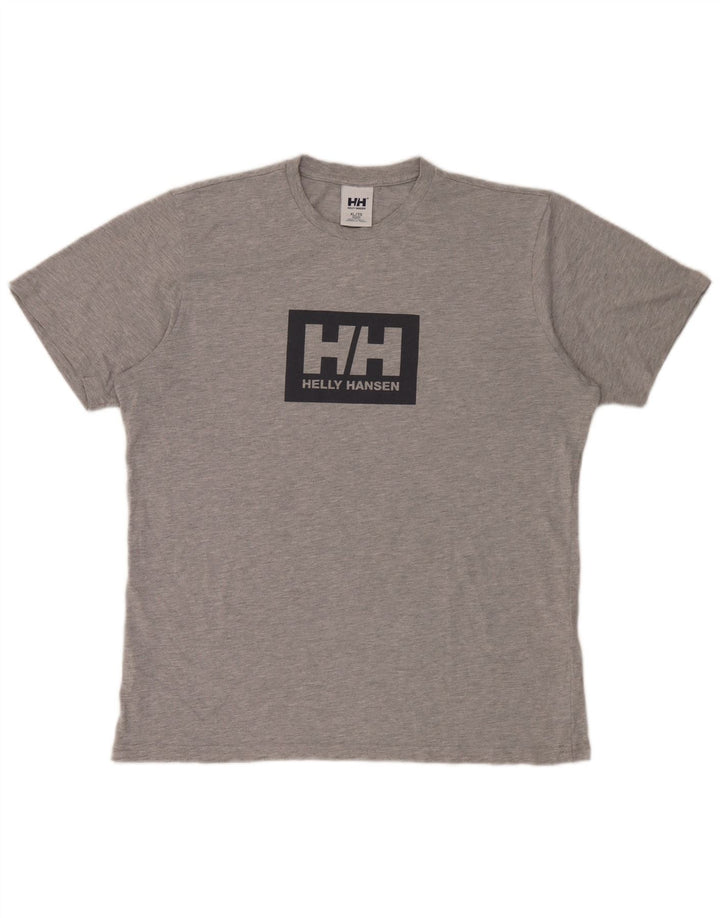 T-shirt grafica da uomo Helly Hansen Top XL in cotone grigio
