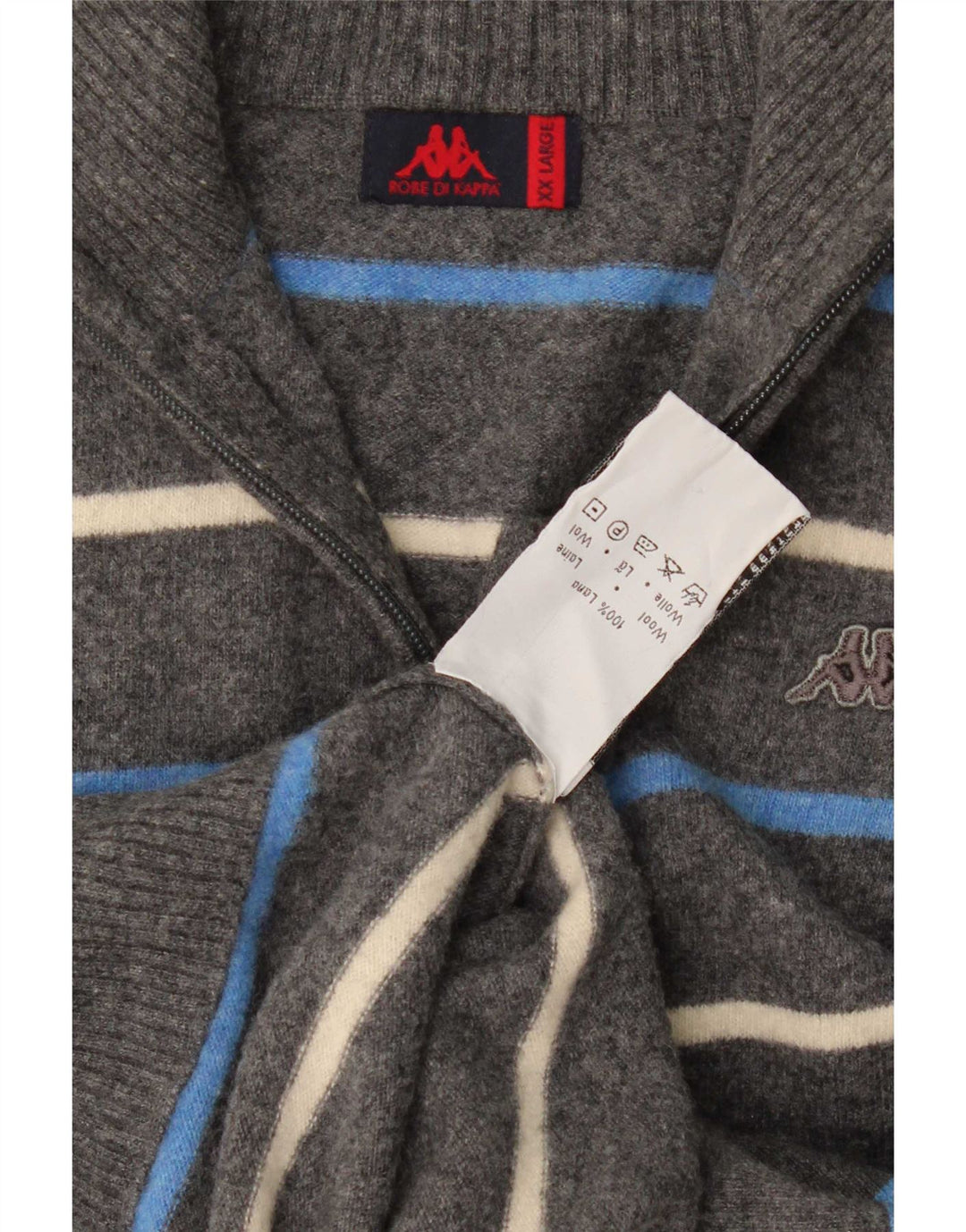 Cardigan da Uomo Kappa 2XL Grigio a Righe in Lana