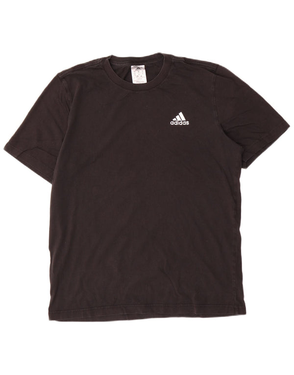 T-shirt da uomo Adidas Top media in cotone nero