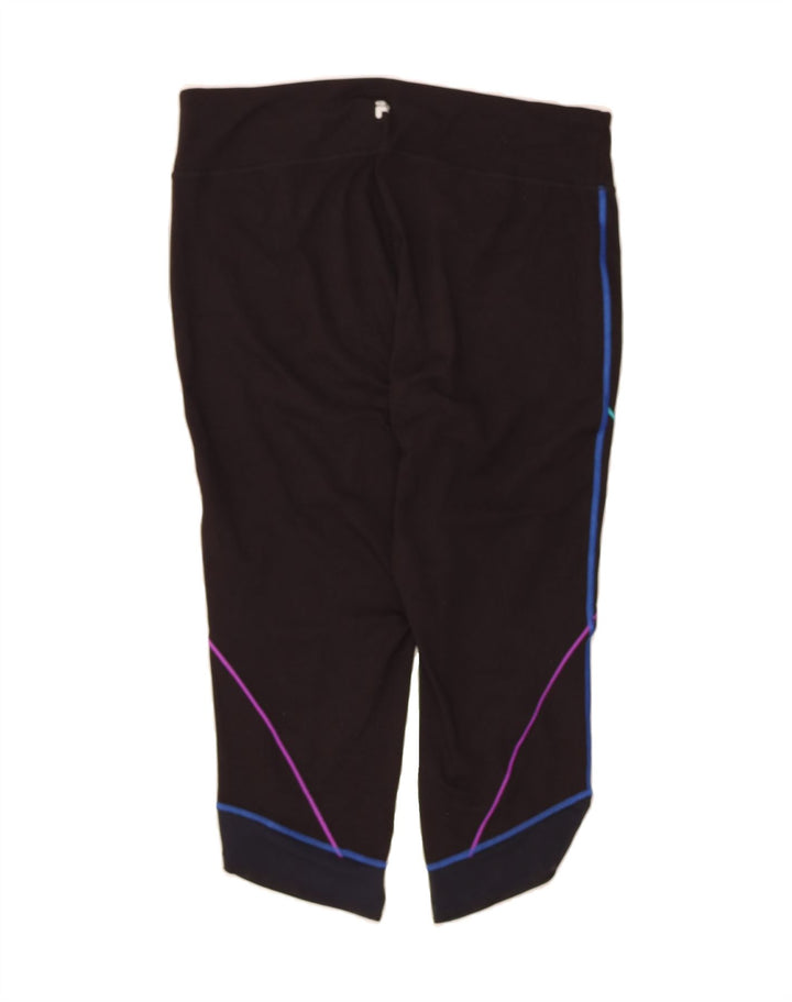 FILA Womens Capri Leggings UK 20 2XL Black Polyester Vintage Fila and Second-Hand Fila from Messina Hembry 