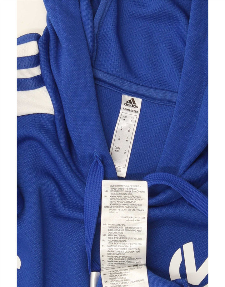 Felpa con cappuccio grafica Adidas Aeroready da uomo in poliestere blu medio