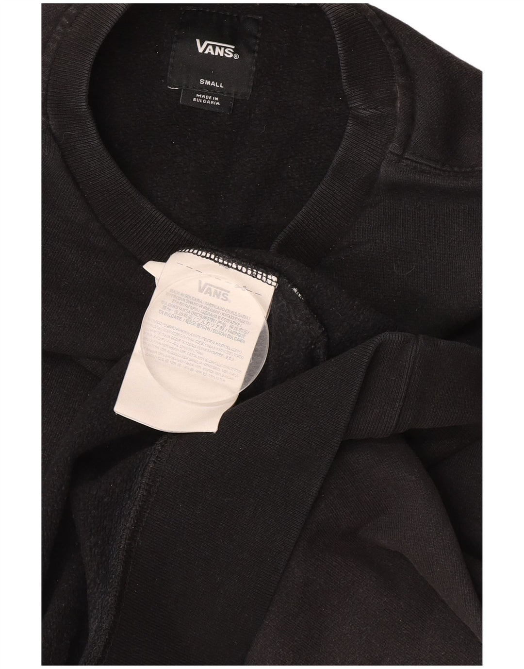 Felpa con grafica da uomo VANS Maglione piccolo in cotone nero