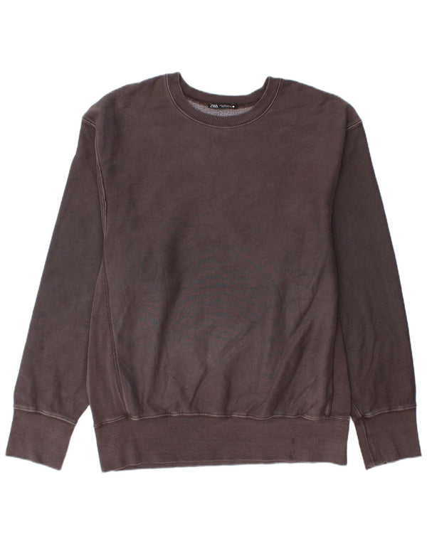 Felpa Zara Uomo Maglione Cotone Grigio Medio