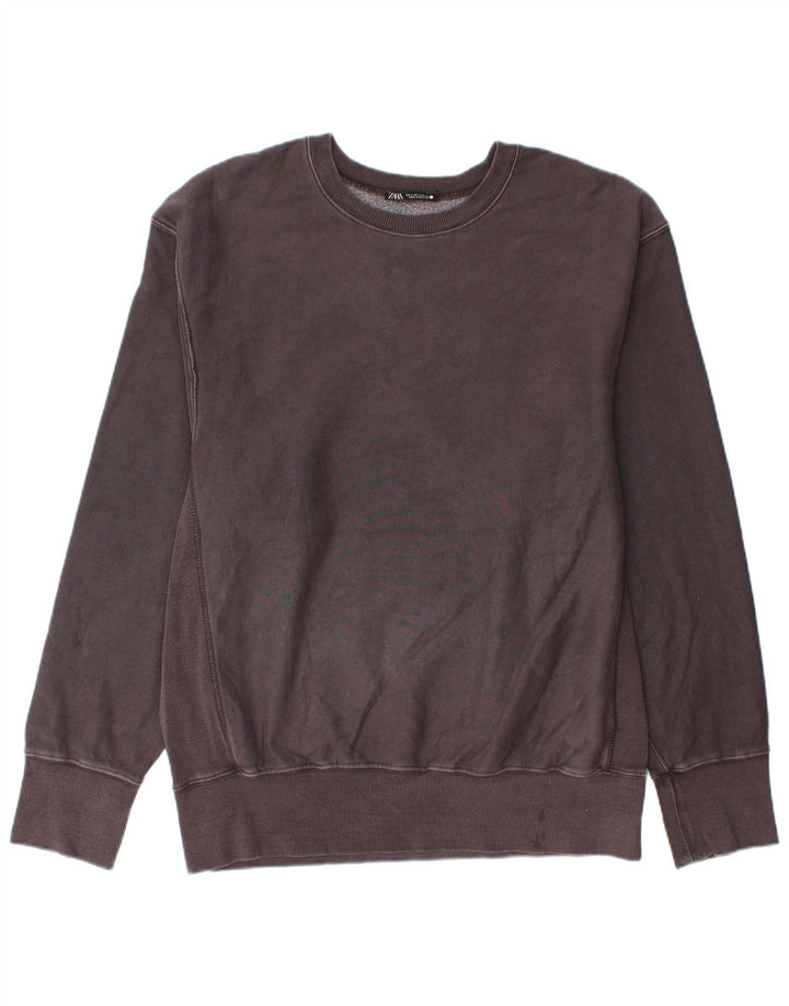 Felpa Zara Uomo Maglione Cotone Grigio Medio