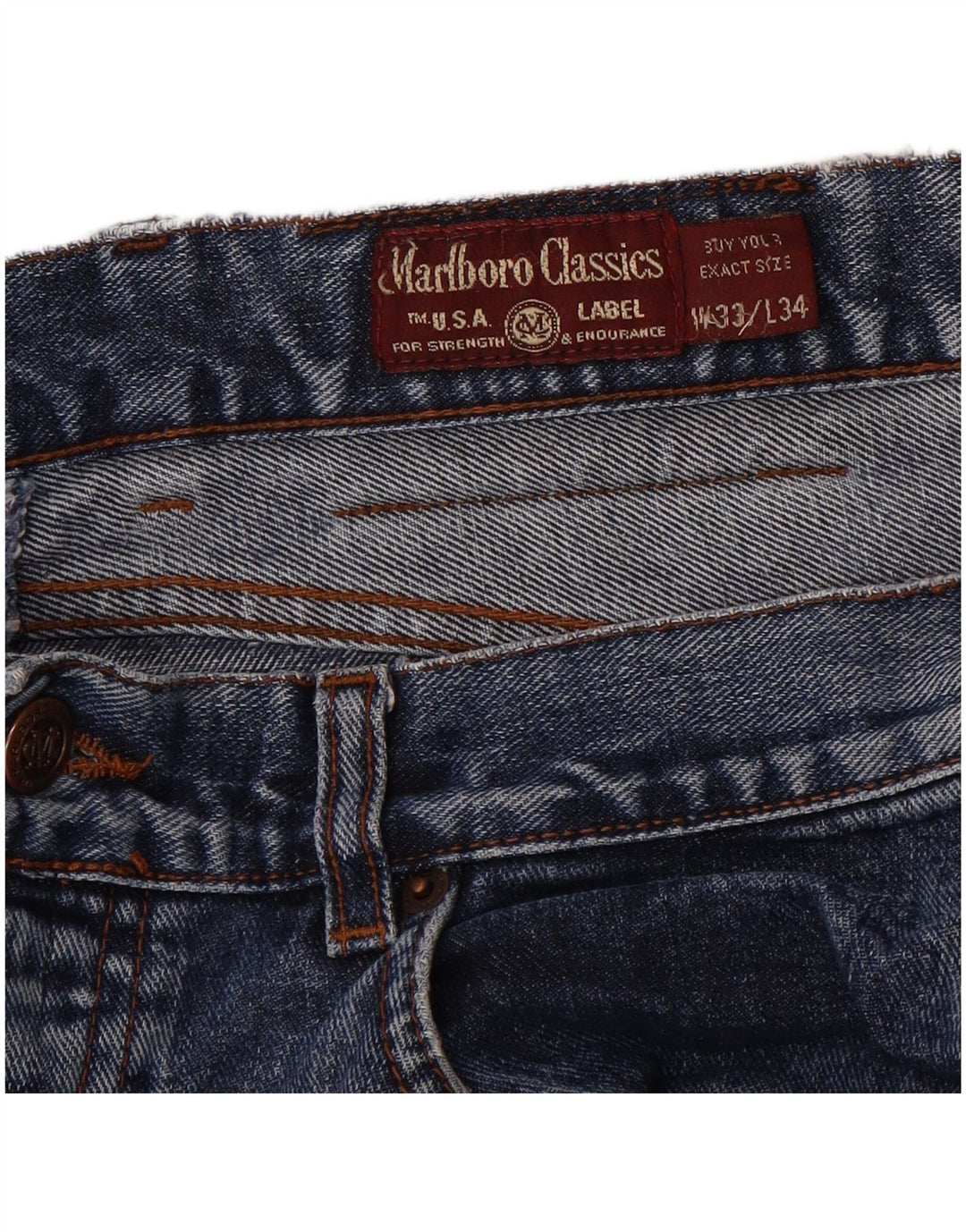 MARLBORO CLASSICS Jeans dritti da uomo W33 L34 cotone blu