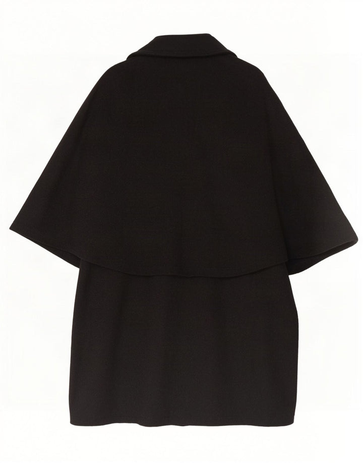 Cappotto poncho da donna di qualità superiore, taglia unica, in lana color block grigio