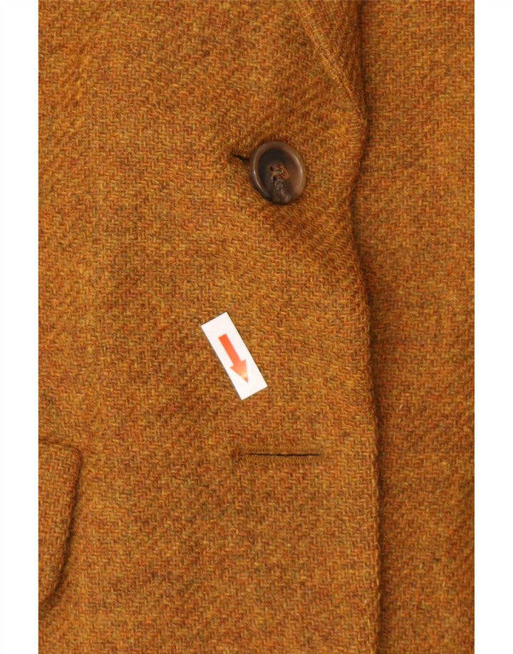 Luisa Spagnoli Giacca Blazer da Donna a 1 Bottone UK 14 Marrone Medio Chiazzato