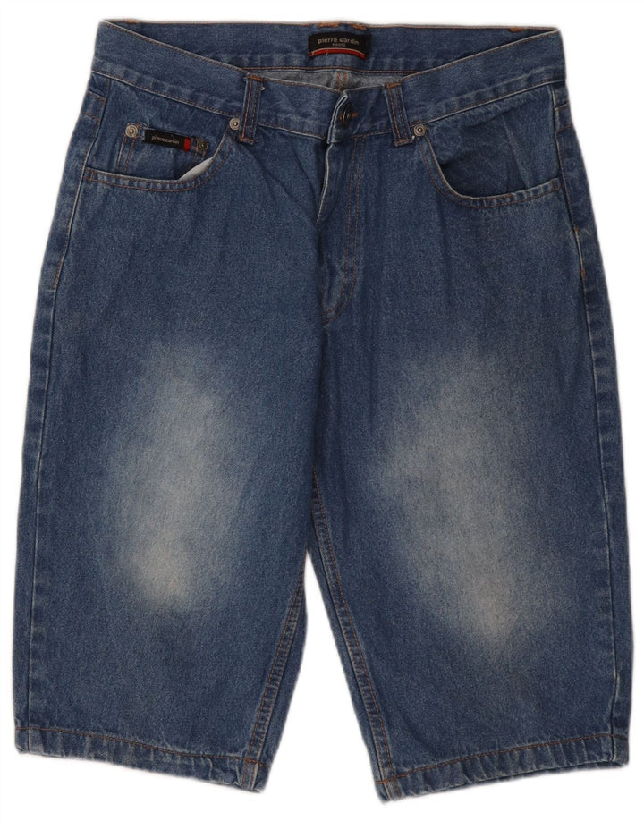 Pantaloncini di jeans da uomo Pierre Cardin piccoli W28 cotone blu