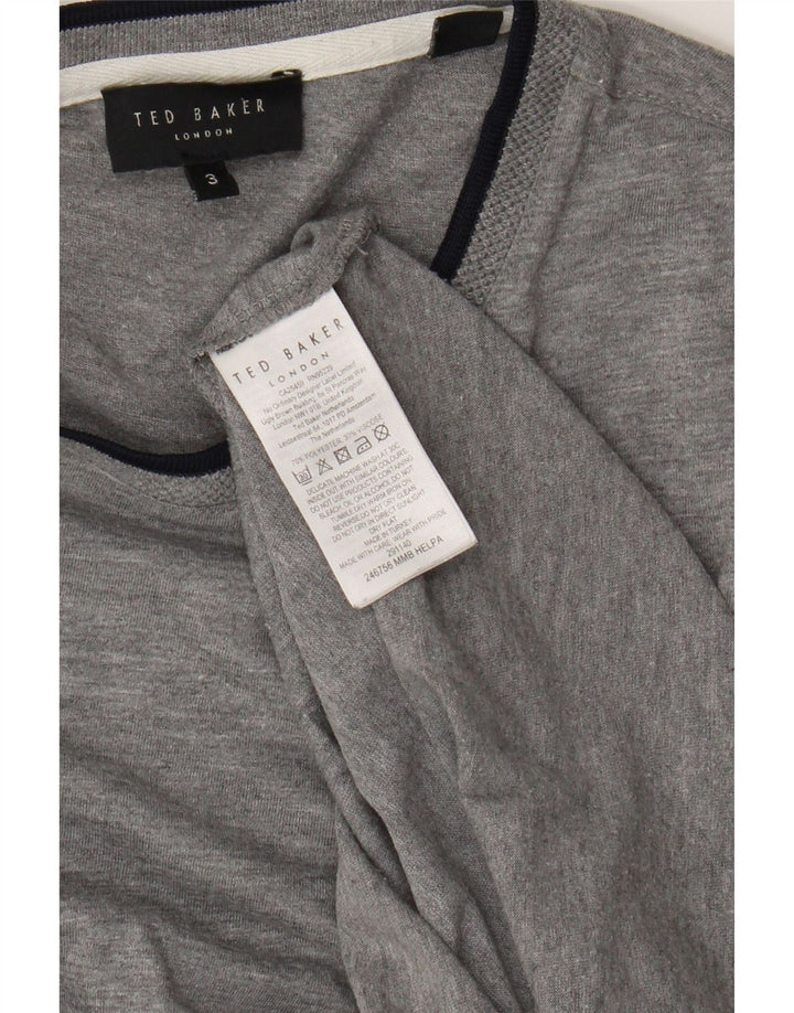 T-shirt da uomo Ted Baker taglia superiore 3 poliestere grigio medio