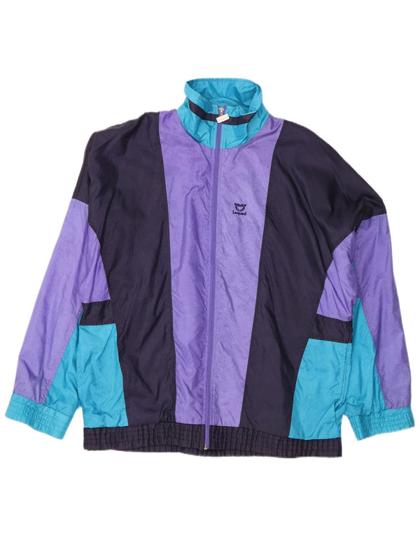 Giacca da ginnastica da uomo leopardata, grande, in nylon color block multicolore