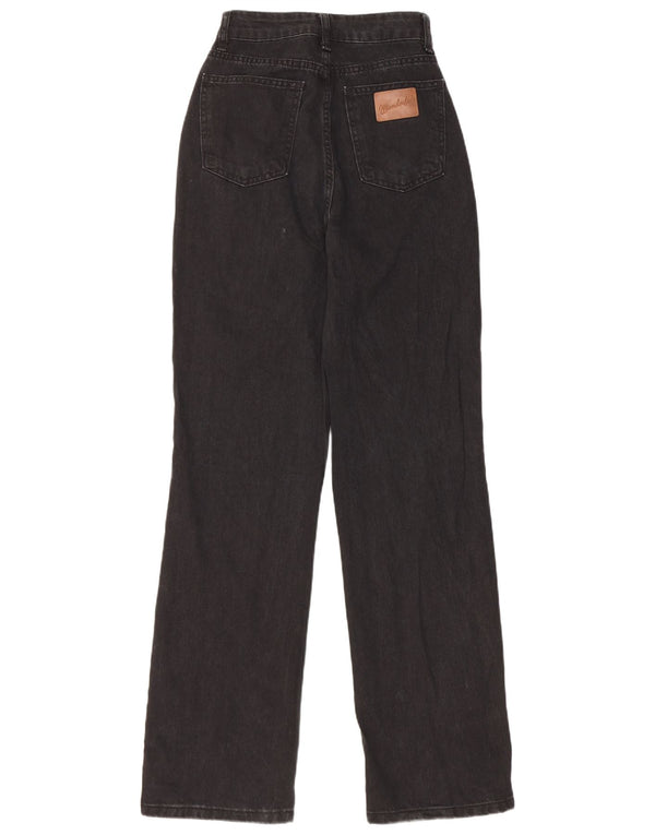 Jeans dritti a vita alta da donna Wrangler XS W24 L33 cotone nero