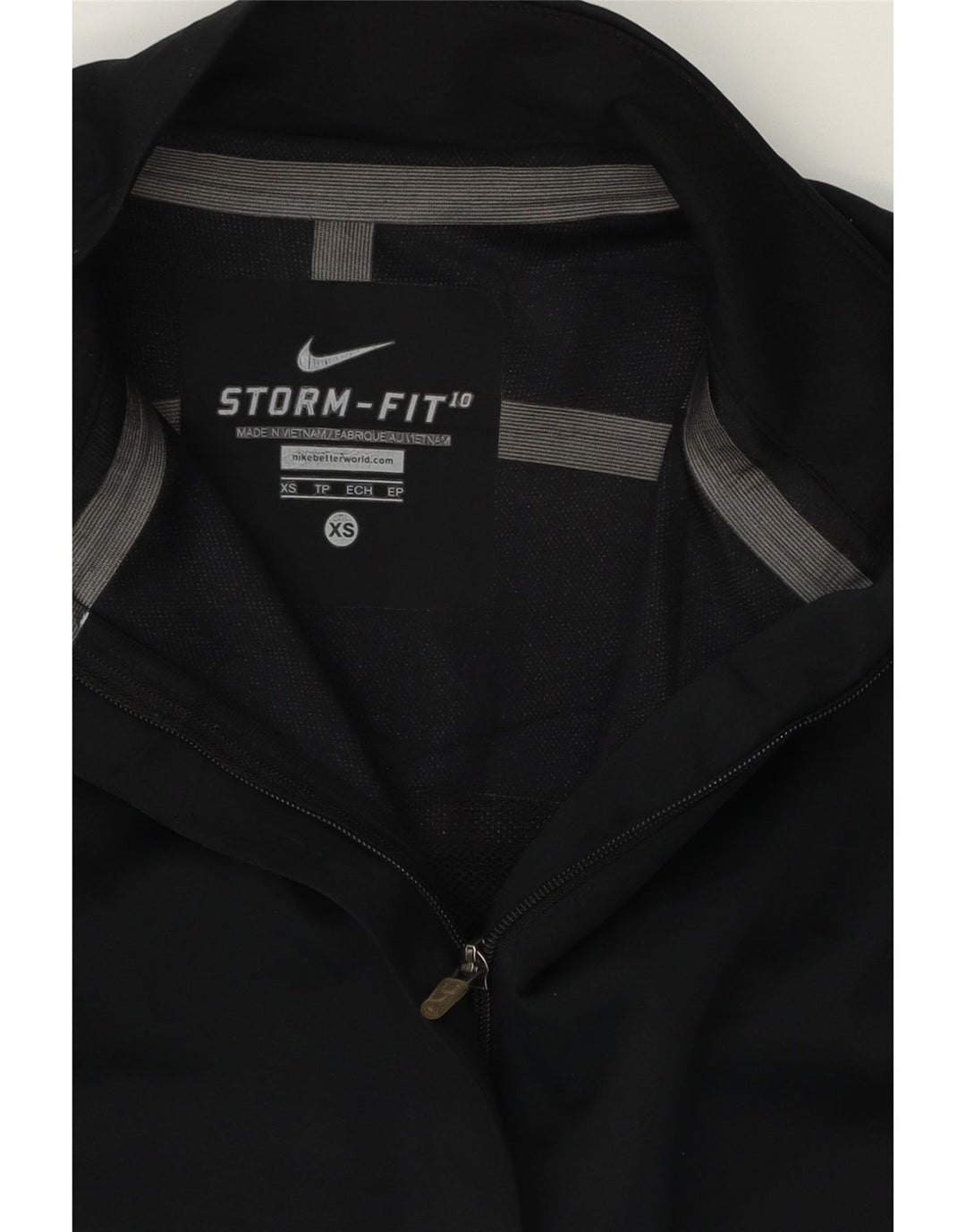 NIKE Womens Storm-Fit Tracksuit Top Jacket UK 6 XS Black Polyester Vintage Nike and Second-Hand Nike from Messina Hembry 