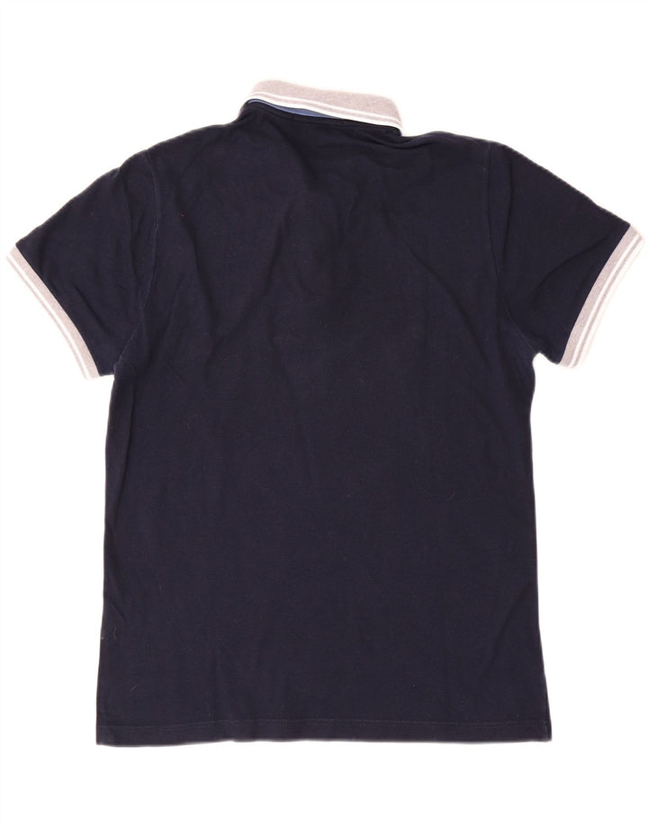 Polo da uomo Fred Perry in cotone color block medio blu navy