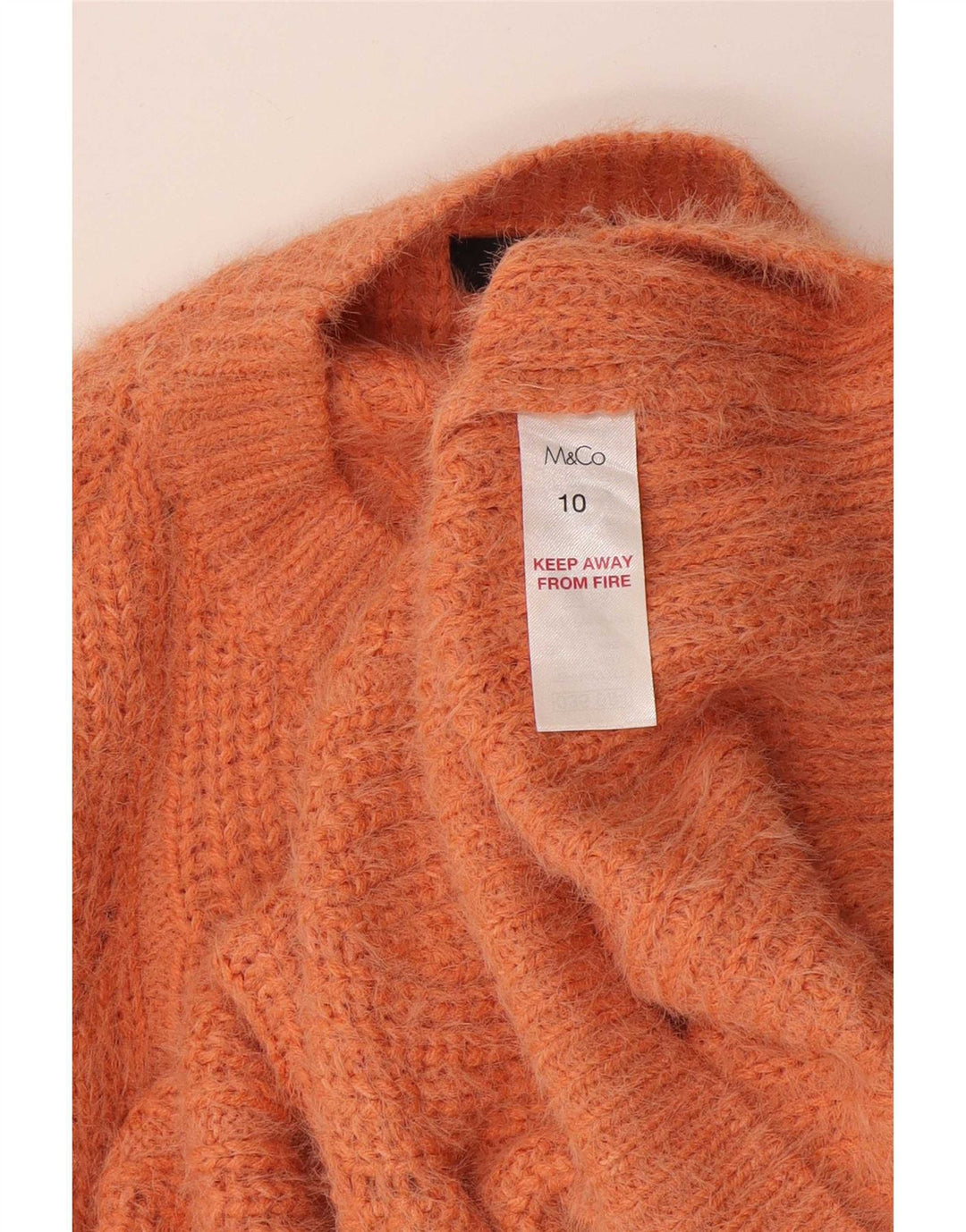 Maglione maglione girocollo oversize da donna M&Co UK 10 piccolo acrilico arancione
