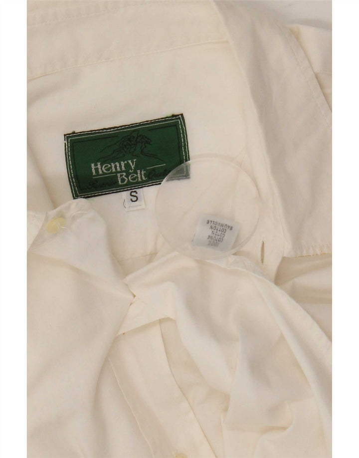 Camicia vintage da uomo piccola in cotone bianco