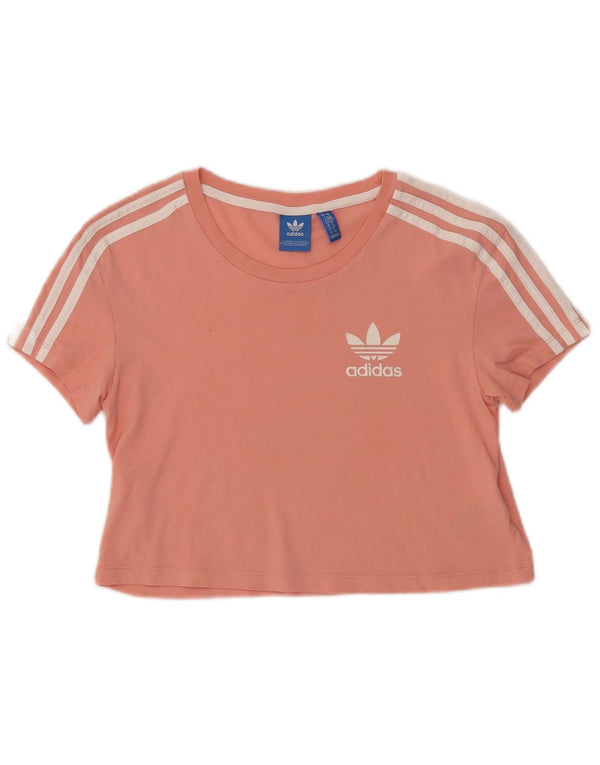 T-shirt corta oversize da donna ADIDAS UK 6 XS cotone rosa