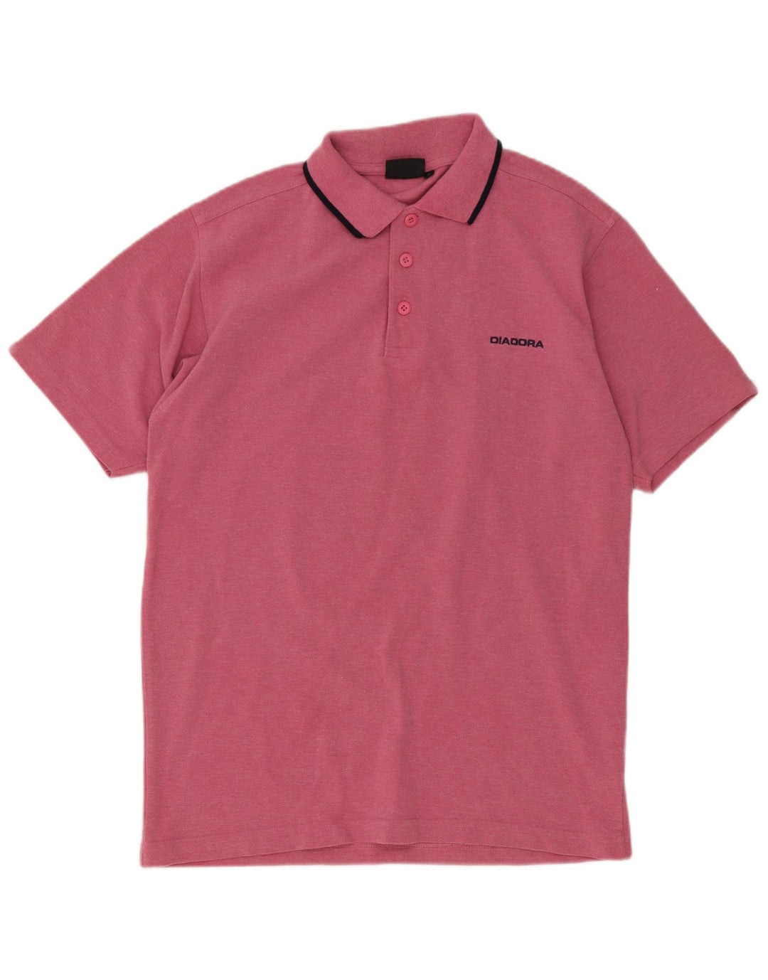 Polo Diadora Uomo Small in Poliestere Rigato Rosa