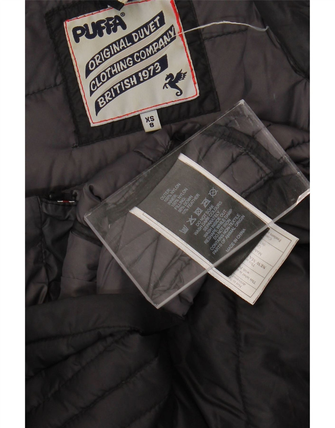 Giacca imbottita da donna PUFFA taglia 8 XS nylon nero