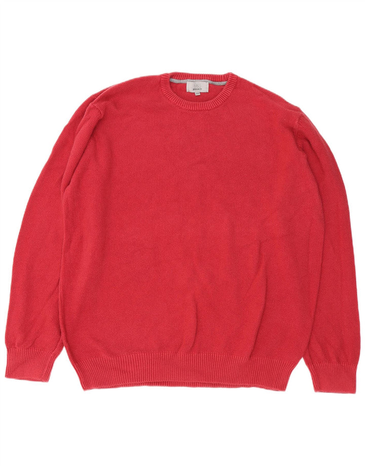 Maglione maglione girocollo vestibilità regolare da uomo Marks & Spencer 2XL cotone rosso