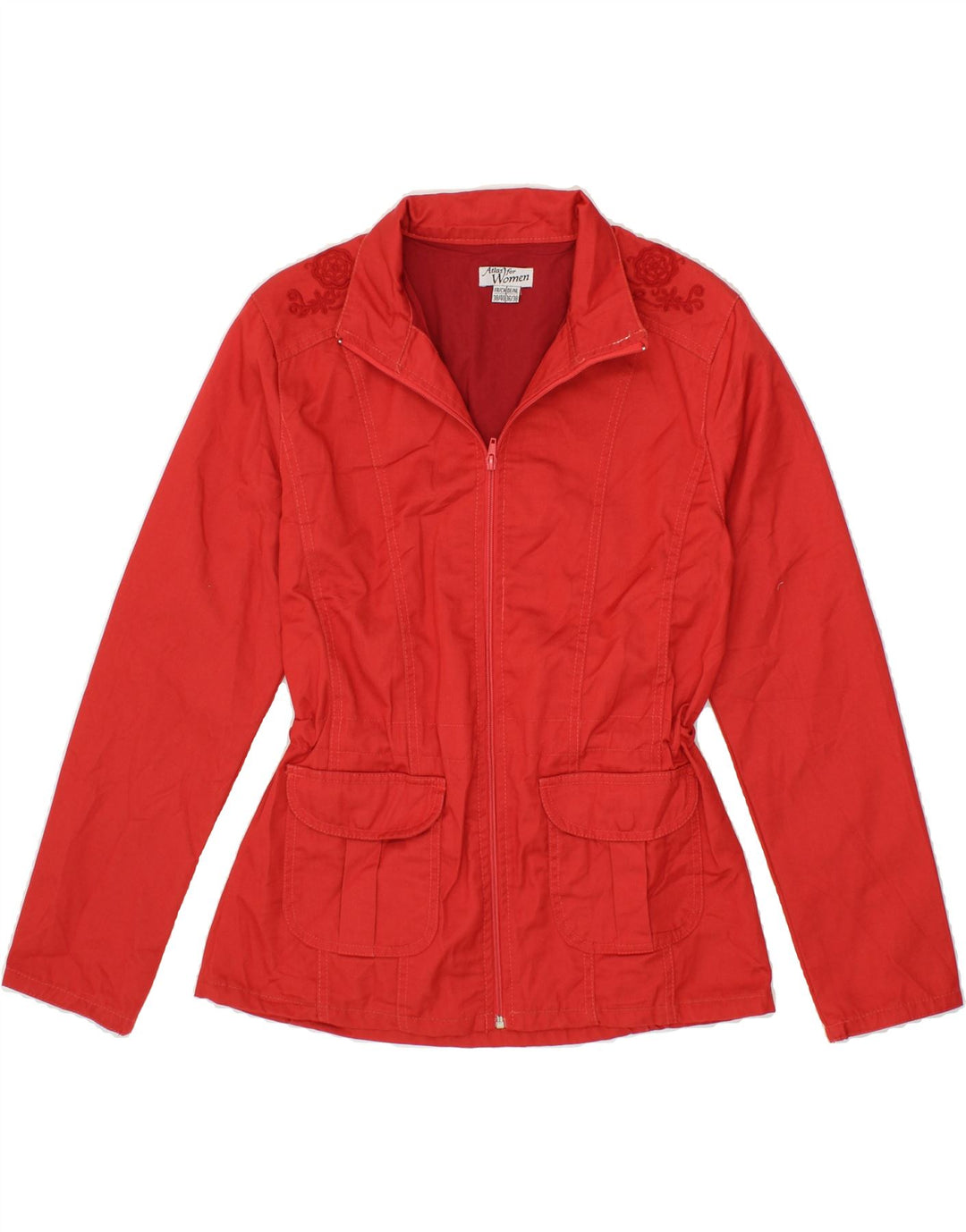 ATLAS FOR WOMEN Womens Bomber Jacket EU 38/40 Medium Red Cotton Vintage Atlas for Women and Second-Hand Atlas for Women from Messina Hembry 