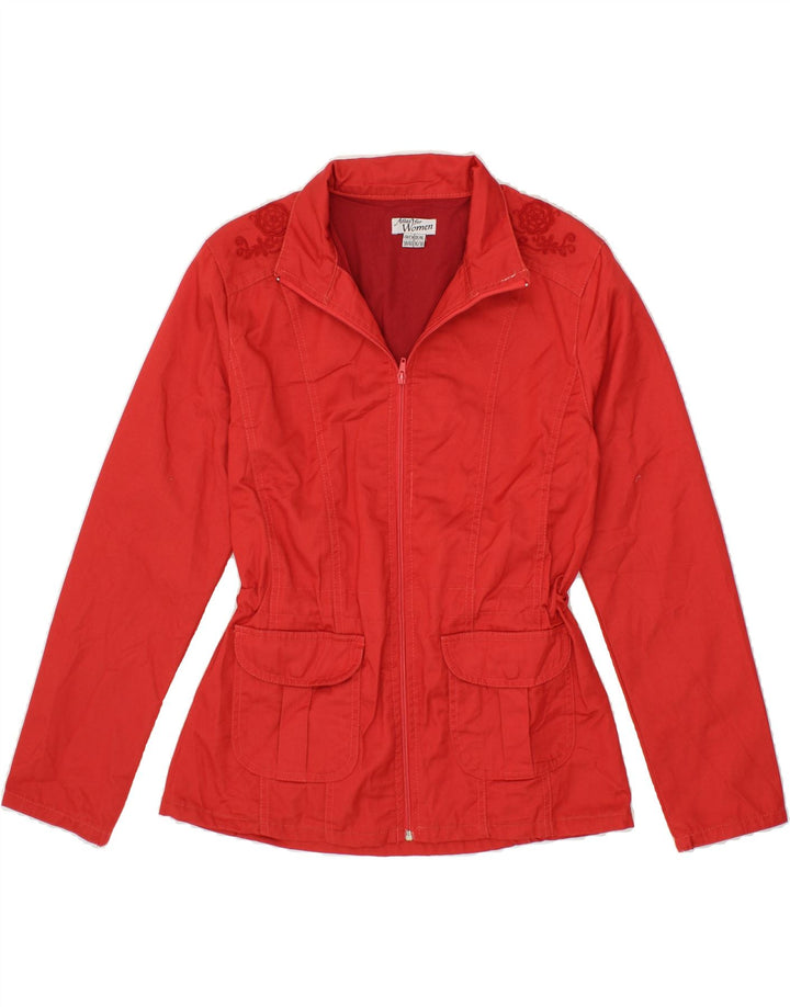 ATLAS FOR WOMEN Womens Bomber Jacket EU 38/40 Medium Red Cotton Vintage Atlas for Women and Second-Hand Atlas for Women from Messina Hembry 