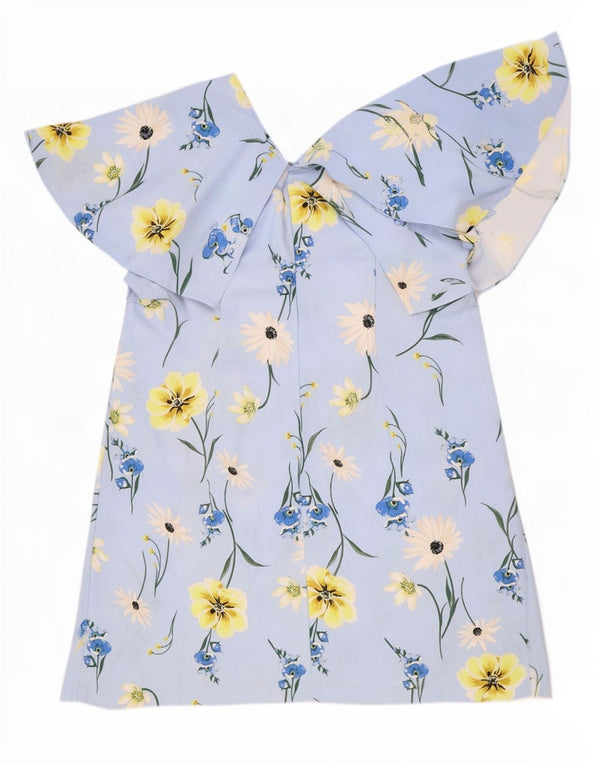 Abito a trapezio da donna Marks & Spencer UK 24 4XL Poliestere floreale blu