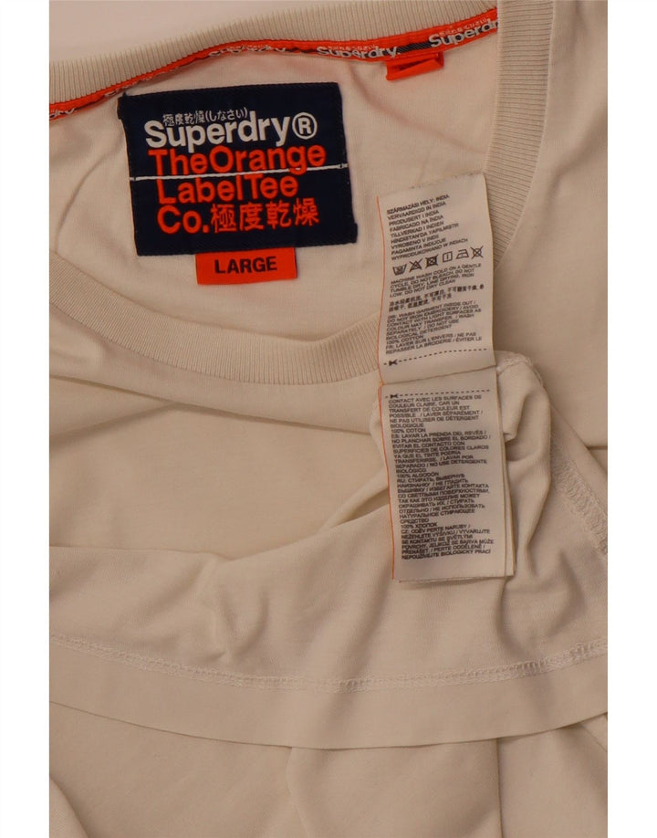 T-shirt da uomo SUPERDRY Top grande in cotone bianco