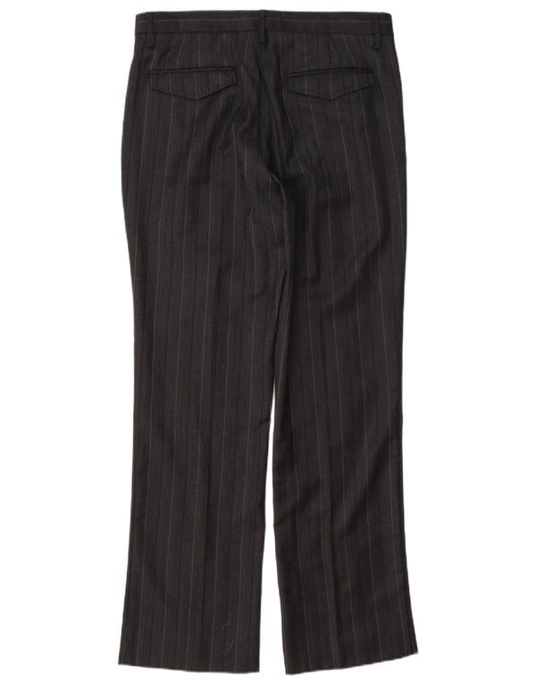 Pantaloni da abito dritti da donna Sisley IT 48 XL W36 L31 Lana gessata nera
