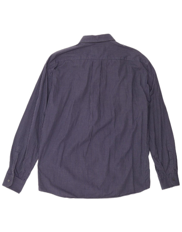 NAVIGARE Camicia da uomo a quadri grandi blu navy