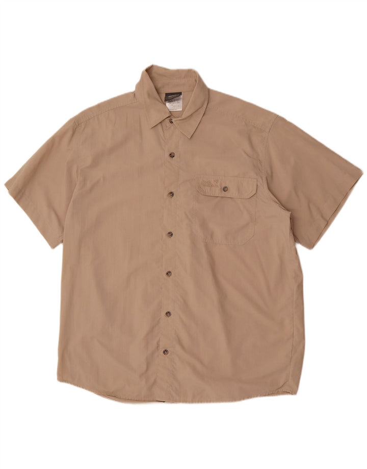 Camicia a maniche corte da uomo Jack Wolfskin Large Beige in poliammide
