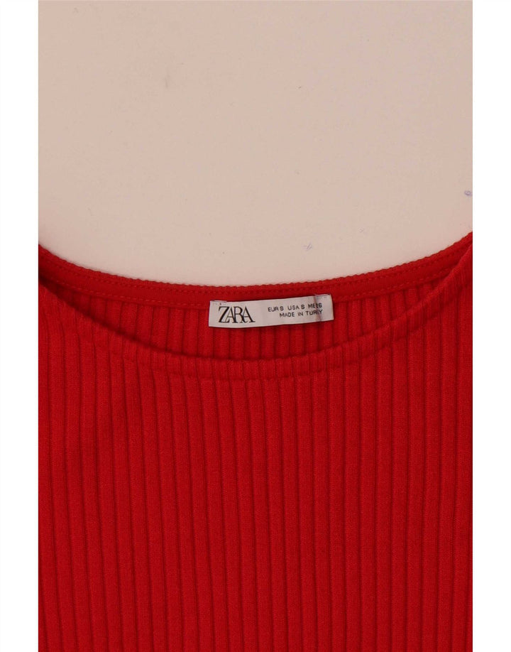 T-shirt Zara da donna Top UK 8 Small rossa