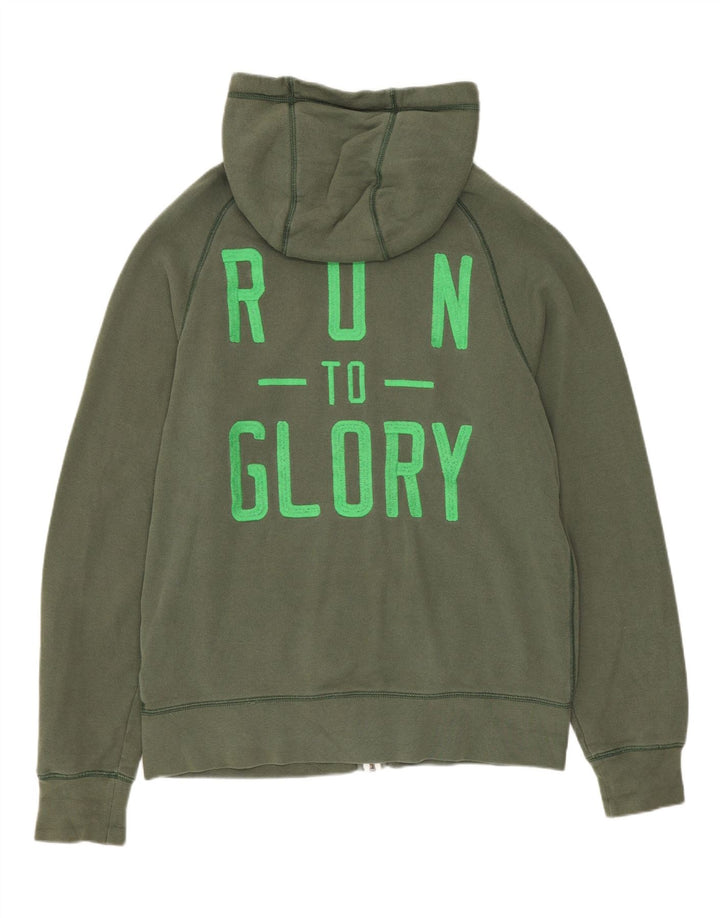 Felpa con cappuccio e zip Nike da uomo in cotone kaki medio