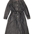 Cappotto vintage in pelle da donna IT 42 Medio Nero