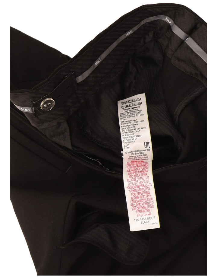 Pantaloni da abito slim Marks & Spencer da bambino 12-13 anni W32 L27 poliestere nero
