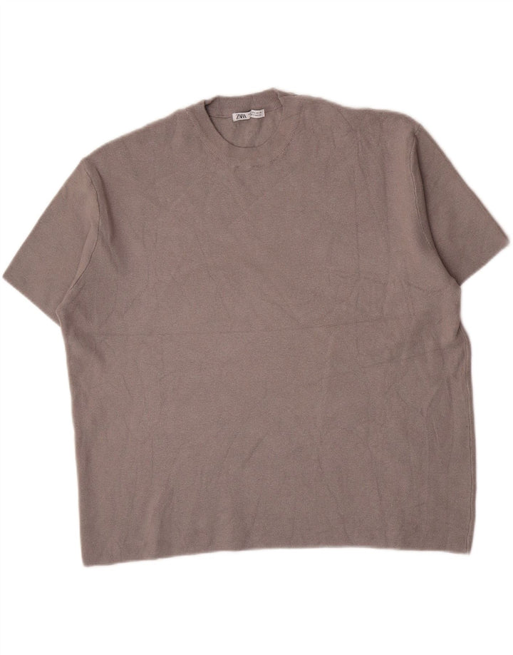 T-shirt Zara da uomo Top grigio medio