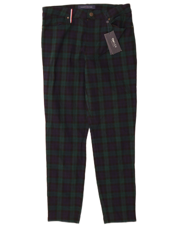 Pantaloni chino da donna Tommy Hilfiger US 6 medi W28 L28 quadri verdi